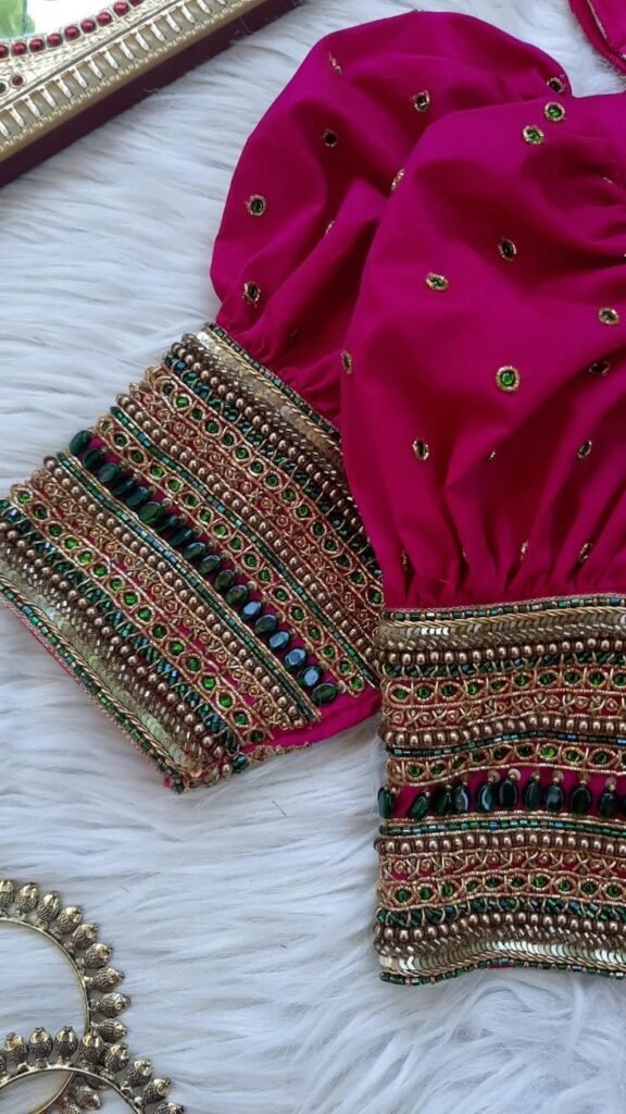 Puff Sleeve Blouse Aari Work Puff Sleeve Blouse Aari Work