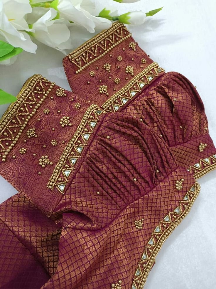 Puff Sleeve Blouse Aari Work Puff Sleeve Blouse Aari Work