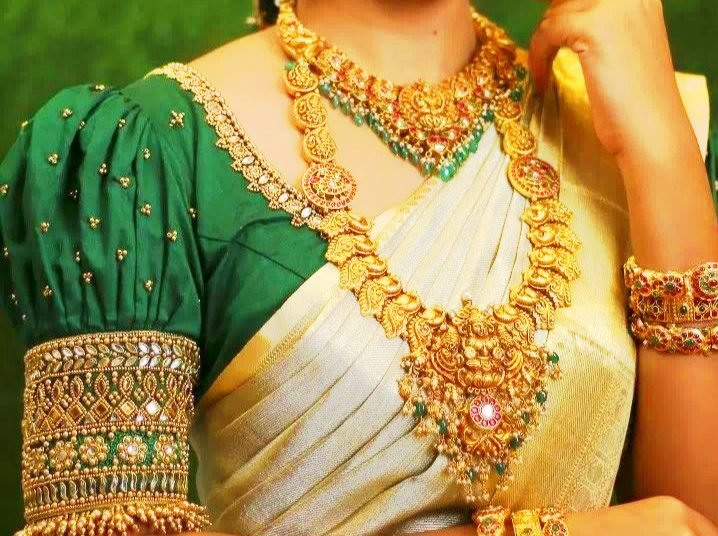 Puff Sleeve Blouse Aari Work